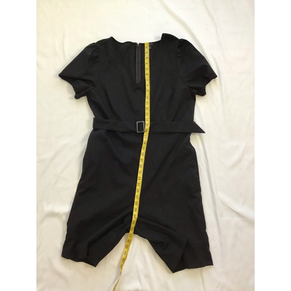 Ann Taylor Women Elegant Factory Black V-Neck Short Sleeve Jumpsuit Size 12 - Picture 13 of 16